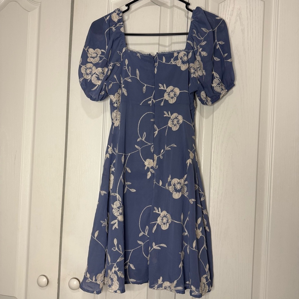 Altar'd State Navy Floral Puff Sleeve Dress - Picture 6 of 6